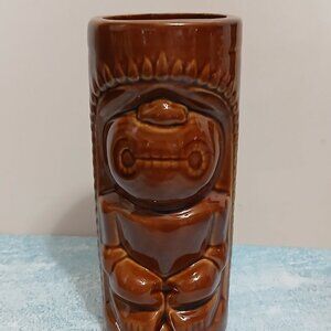 Tiki Mug-Hawaiian God KÛ-Brown Ceramic
